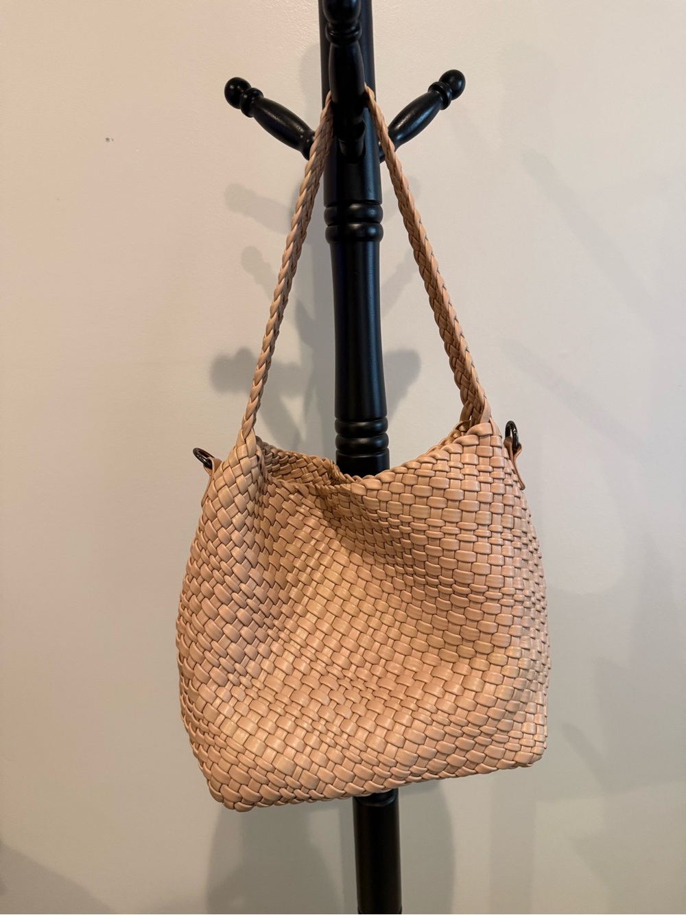 Woven Shoulder Bag in Light Tan - Women Bags